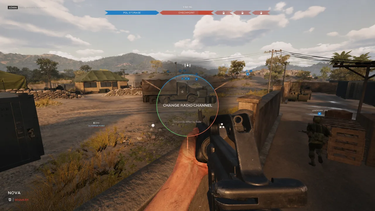 A player using push to talk on the radio in Hell Let Loose: Vietnam