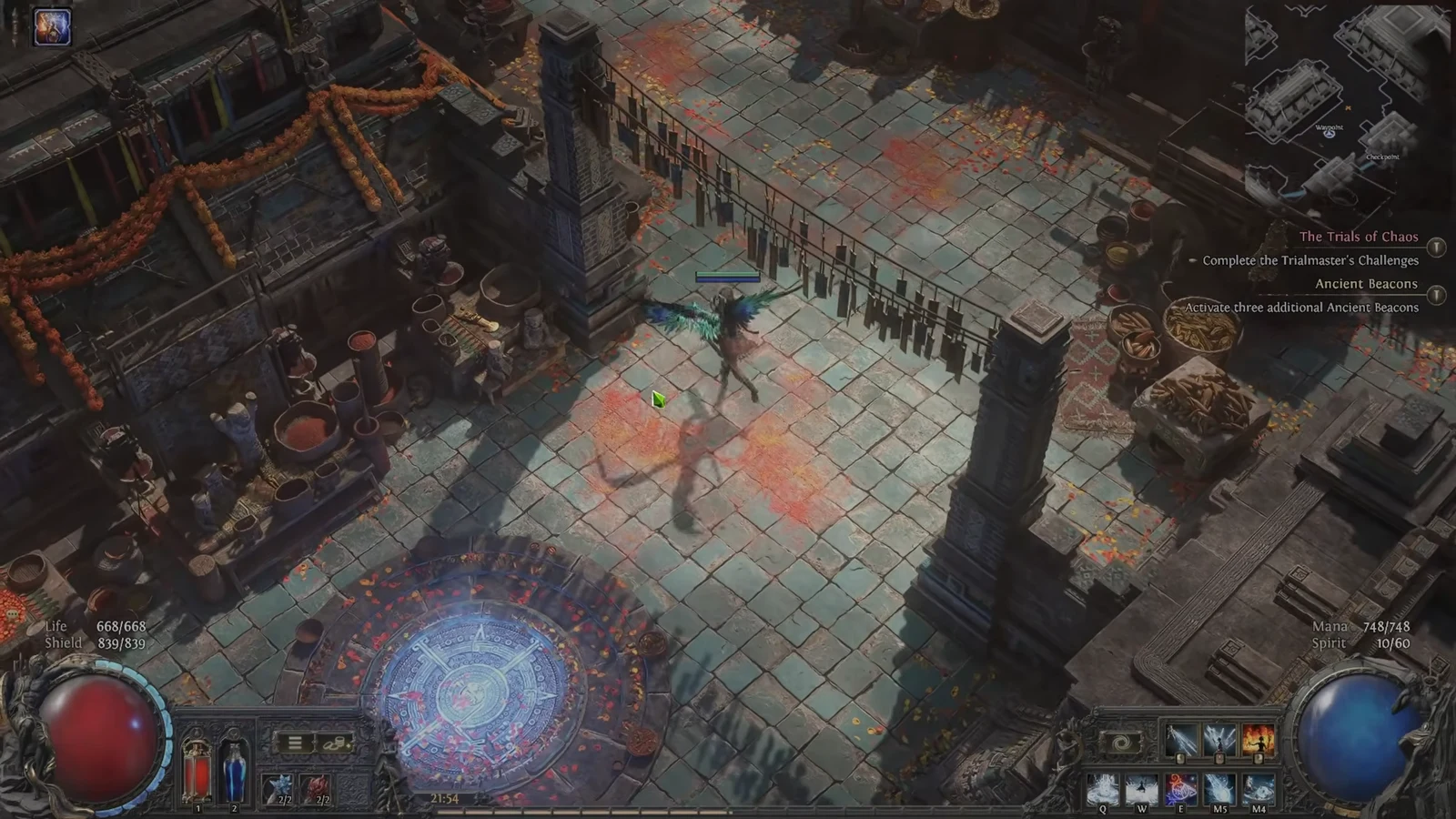 Aggorat gameplay while moving up toward a distant checkpoint