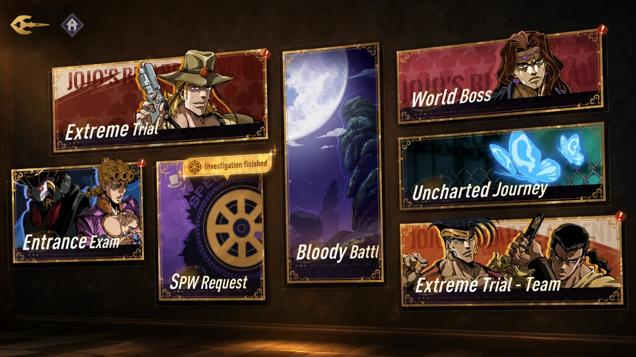 banners showing the hall of trials modes