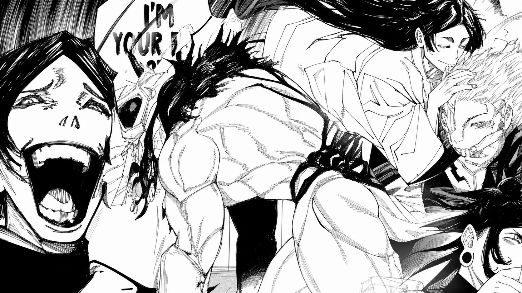 Yorozu possessing megumi's sister, transformed, with sukuna