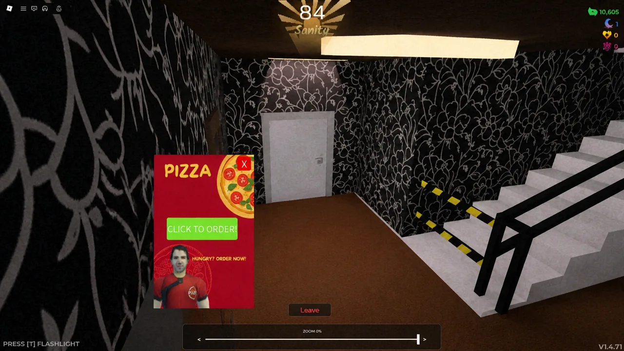 Pizza order panel with a green CLICK TO ORDER button