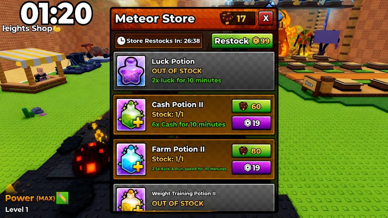 Meteor Shower Event Store in Kick a Lucky Block