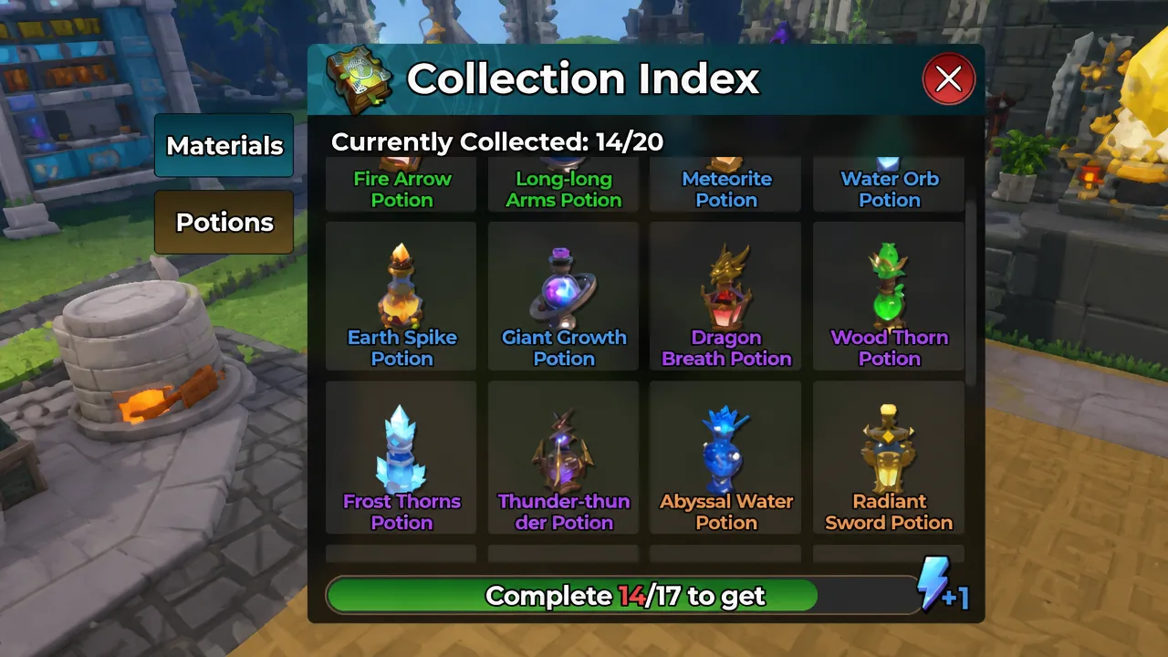 Potions Index in Magic Loot