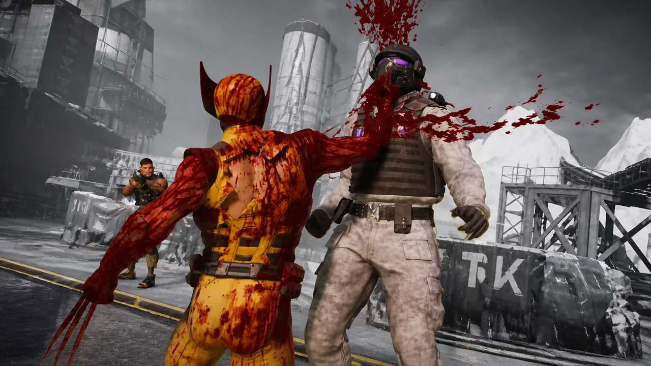 Wolverine killing an enemy in rage mode