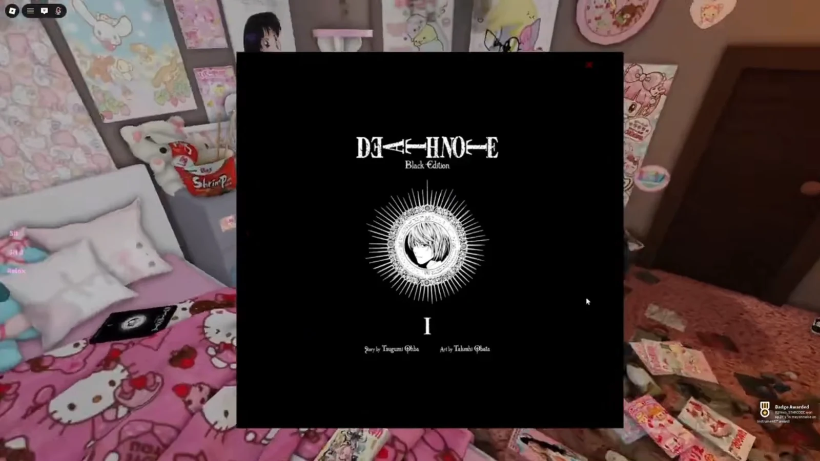 Death Note Black Edition Volume I book cover open on the bed
