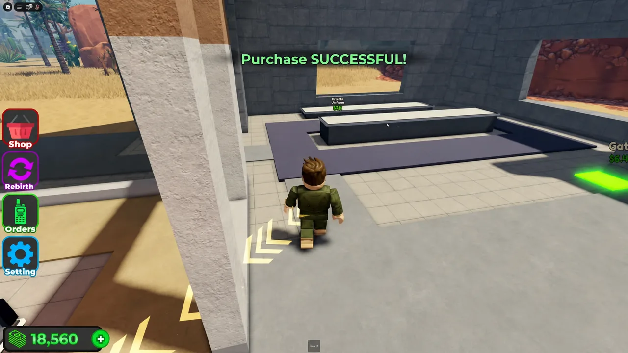Officer Uniform purchase point inside the military base