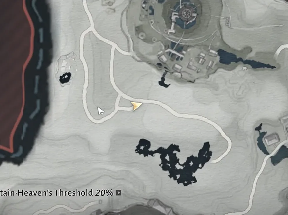 Solo world map with the player marker near Hidden Mountain and Heaven’s Threshold