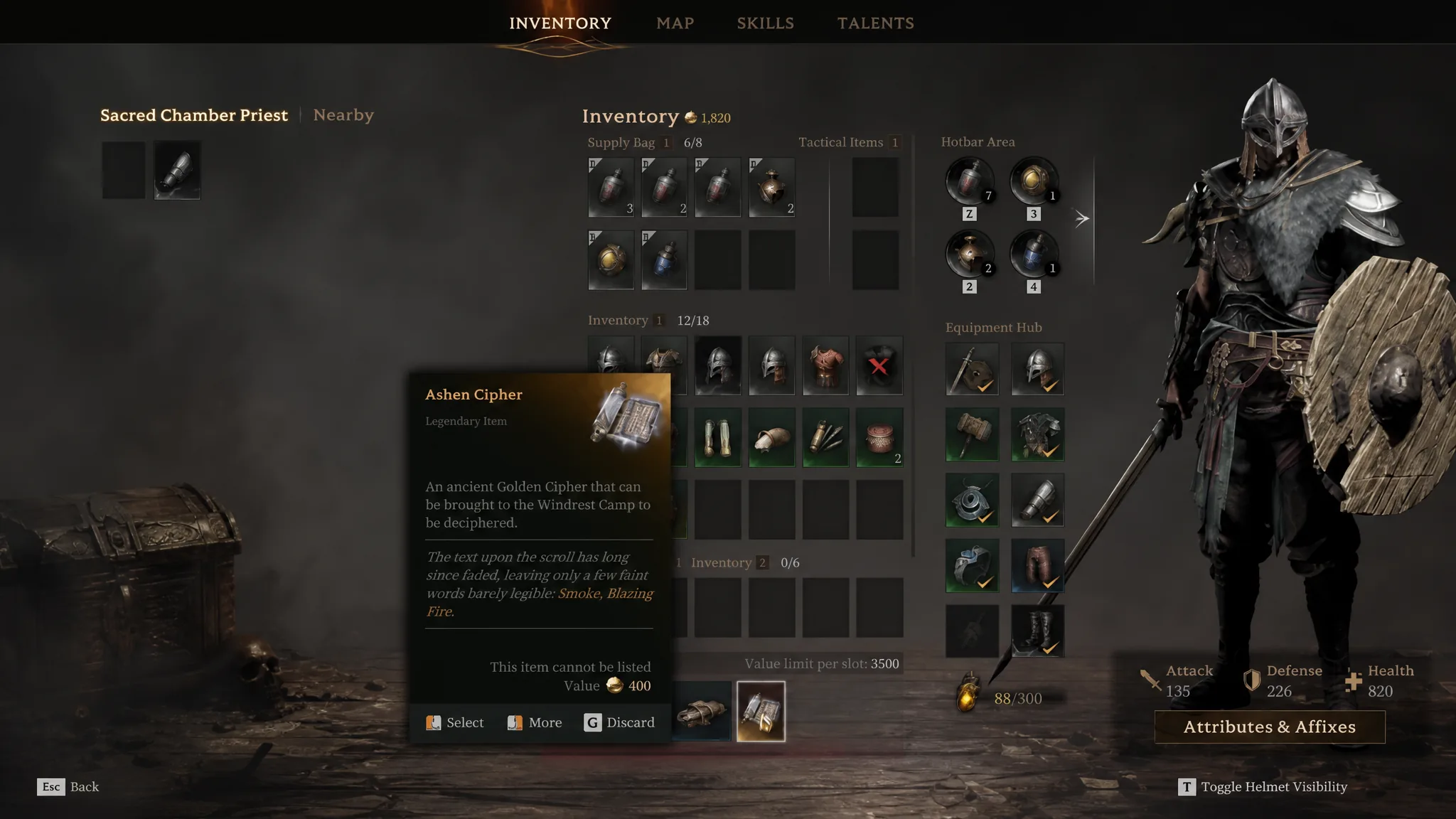 Who to Give the Ashen Cipher to