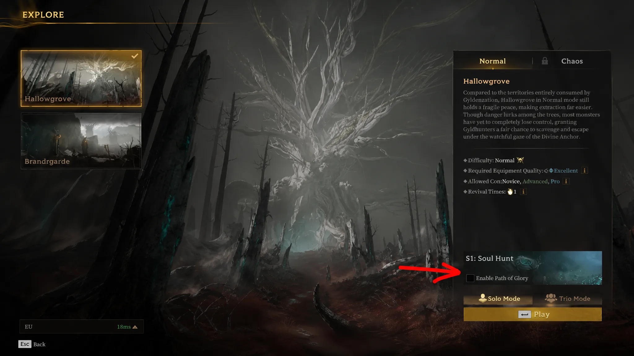 How To Turn On Path of Glory in Mistfall Hunter