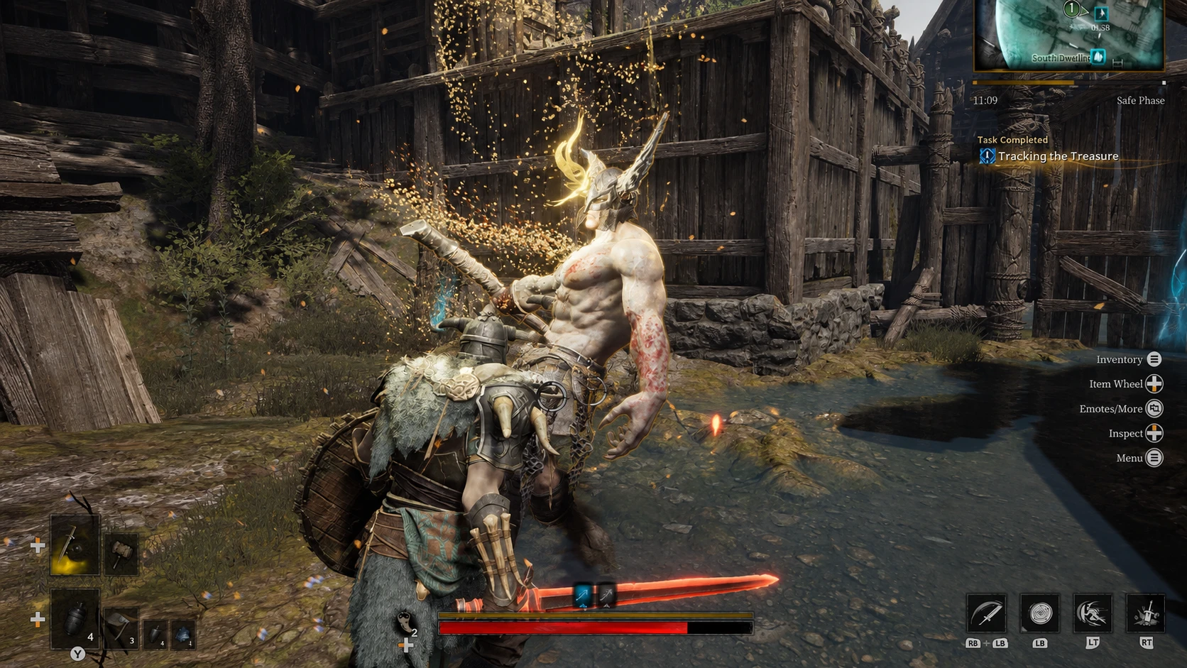 Greataxe Berserker Defeated Mistfall Hunter Tracking the Treasure Quest