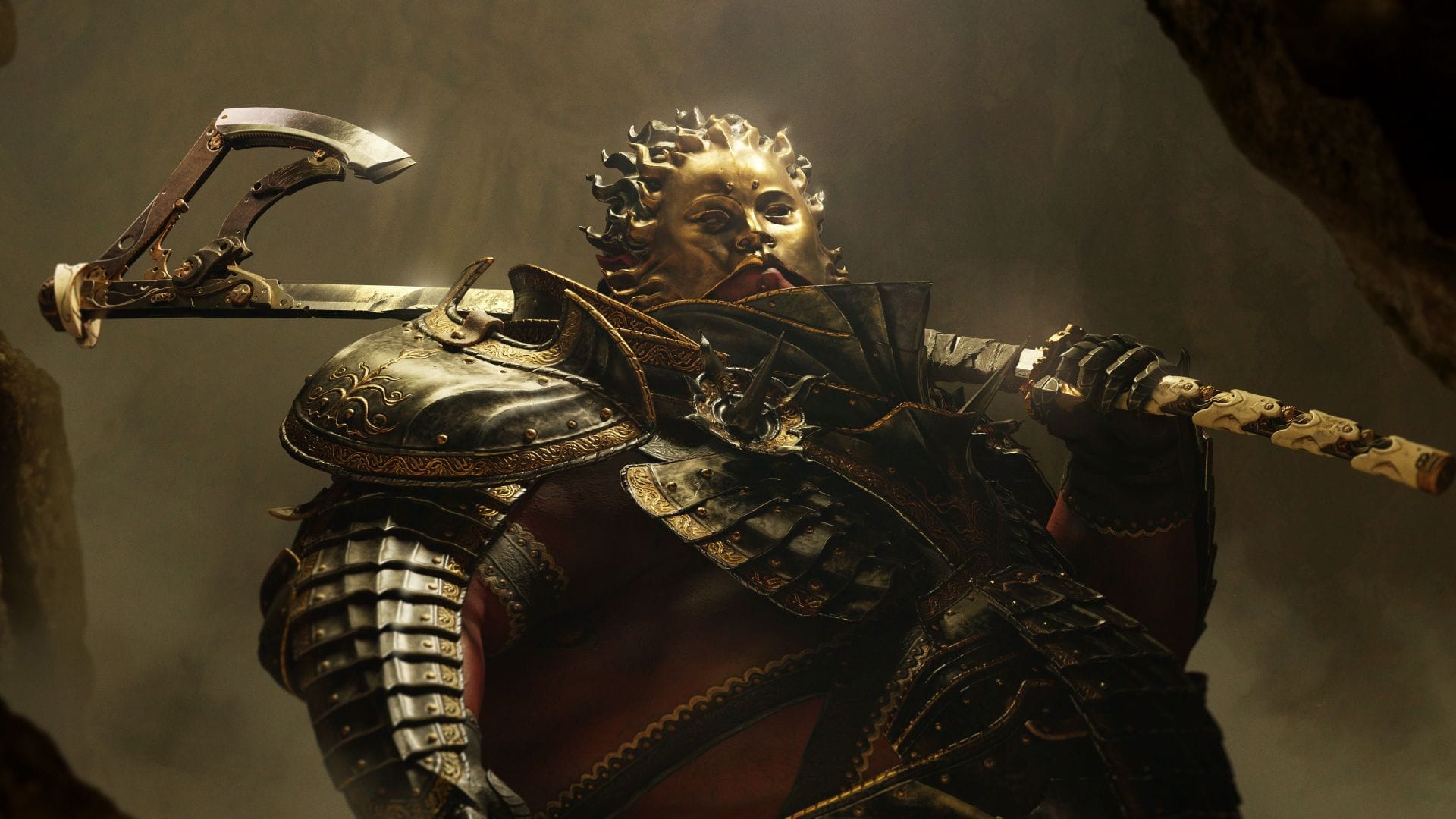 An armored Shell wading into a group of enemies during a Mortal Shell 2 fight
