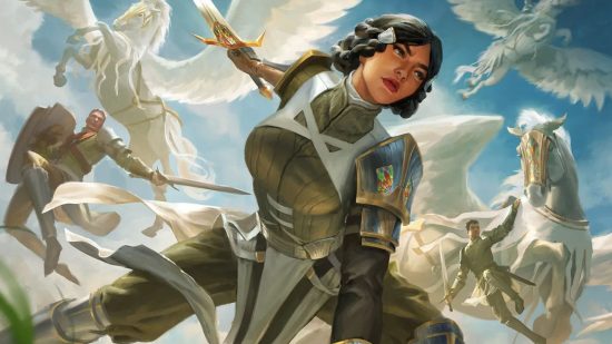 MTG Arena codes - Magic The Gathering Arena characters and unicorns battling in the sky