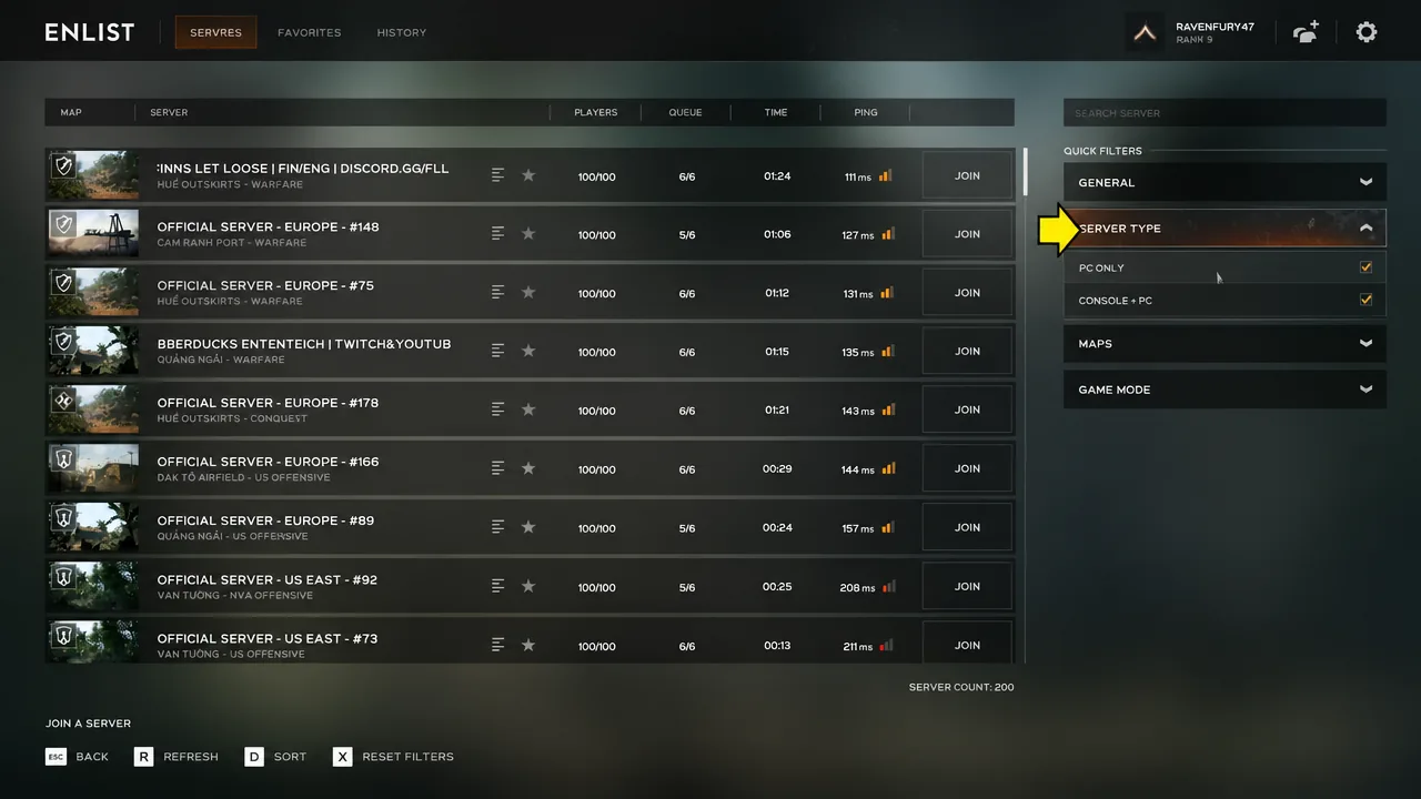 Crossplay option in Hell Let Loose Vietnam