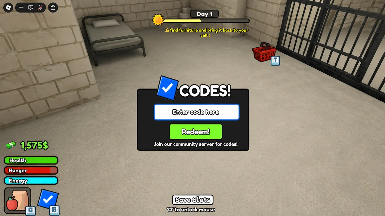 How to Redeem Codes in My Jail Cell