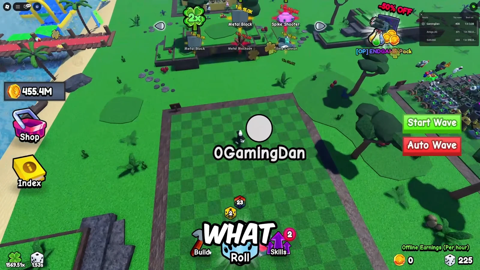 The Roll interface on the battlefield with the Roll button active while pulling a new unit