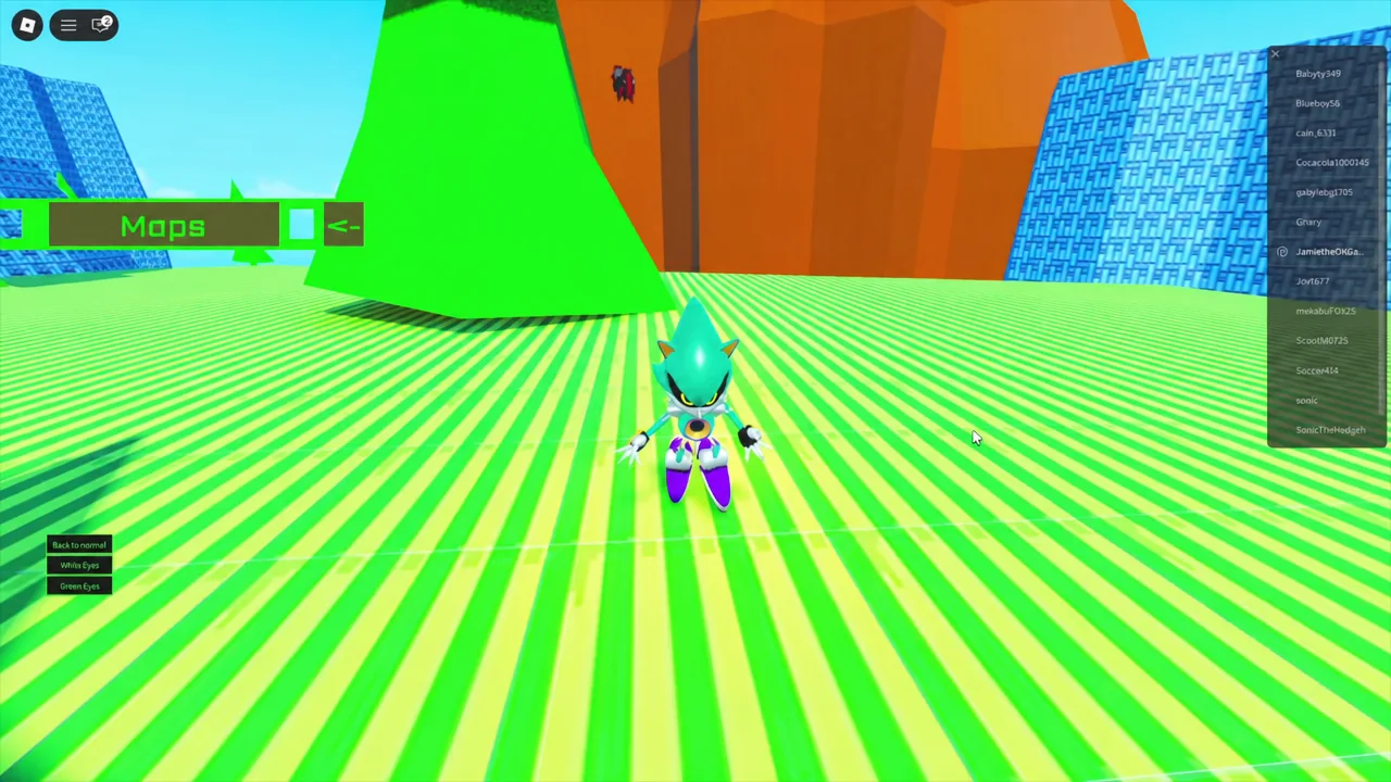 Morph menu back arrow shown while reverting an eye color change