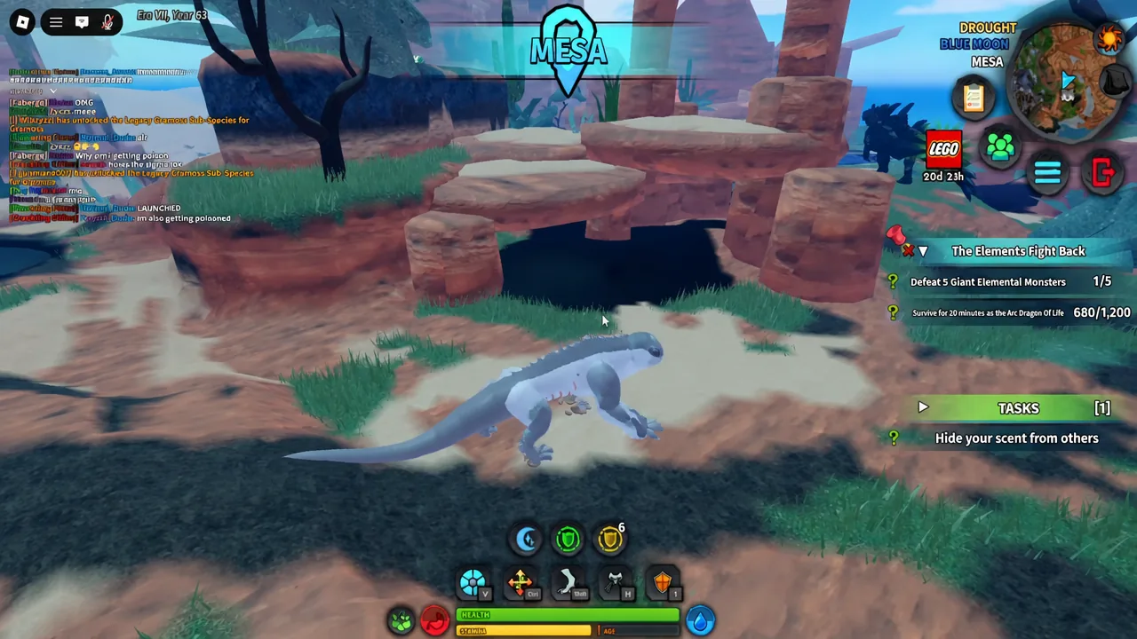 Legacy Gramoss moving through the map during a combat showcase