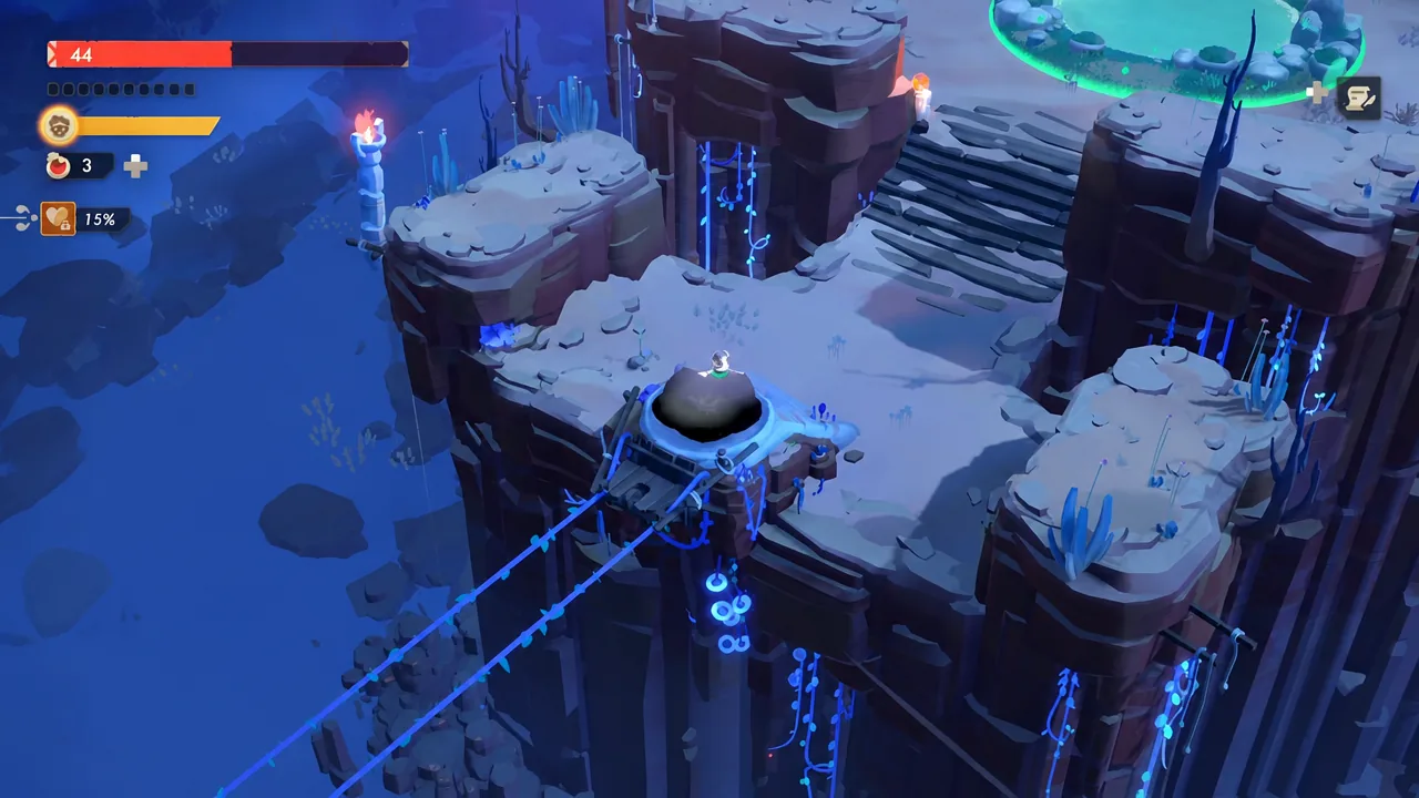 The merchant standing on the round central platform inside the hidden Night Realm arena
