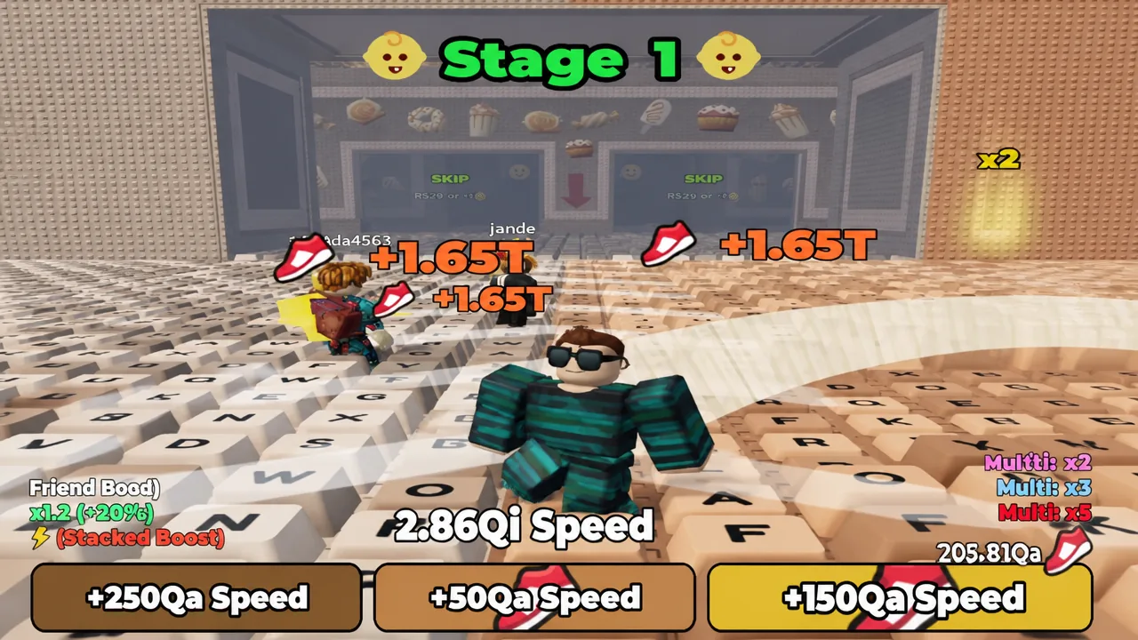 Stage 1 keyboard track with a speed boost pad highlighted as the player runs past it