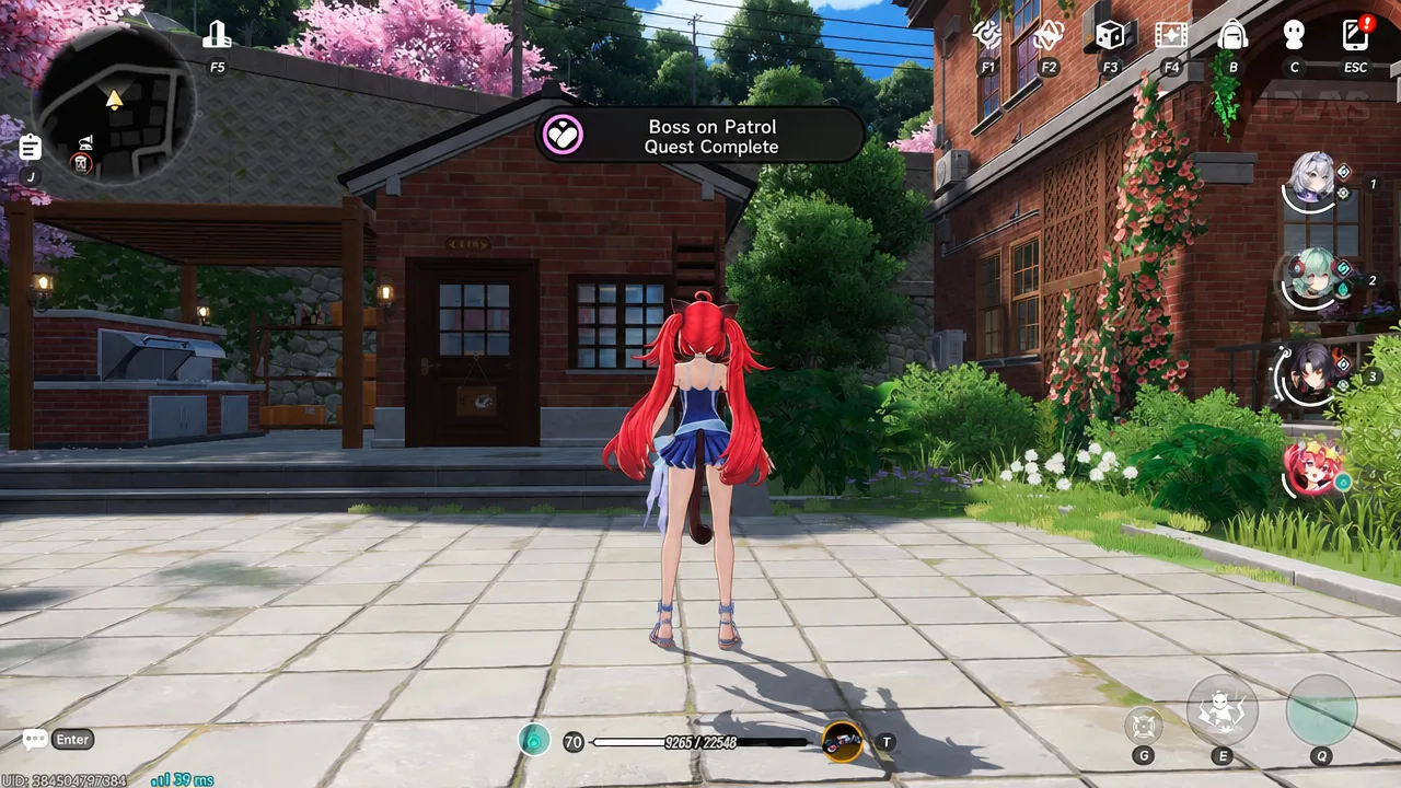 Boss on Patrol Quest Complete notification appearing as overworld gameplay resumes