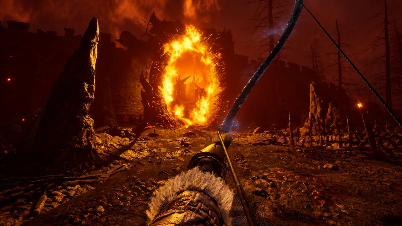 Oblivion Archer Aiming At Oblivion Gate
