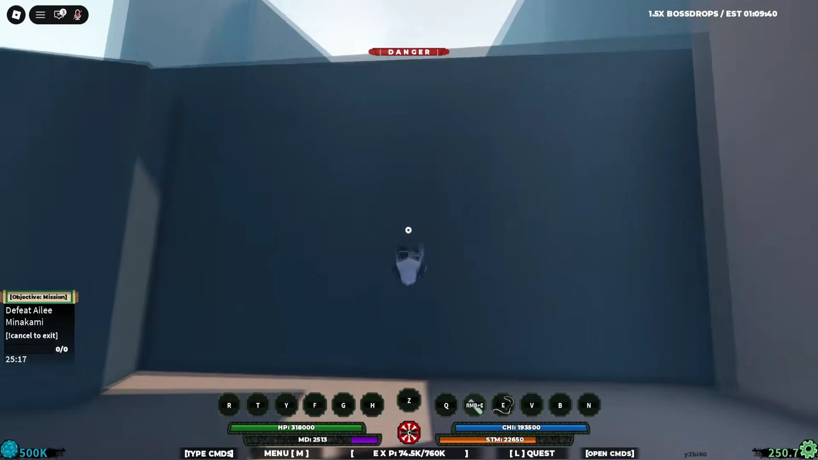 Defeat Ailee Minakami mission shown while the player aims at the arena wall mid-fight