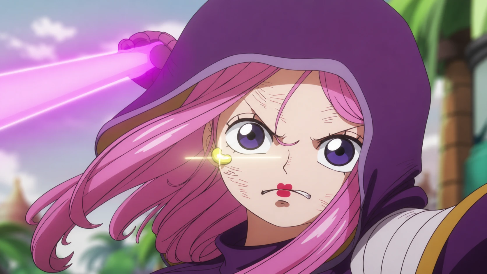 Young Jewelry Bonney attacks the Marines in One Piece