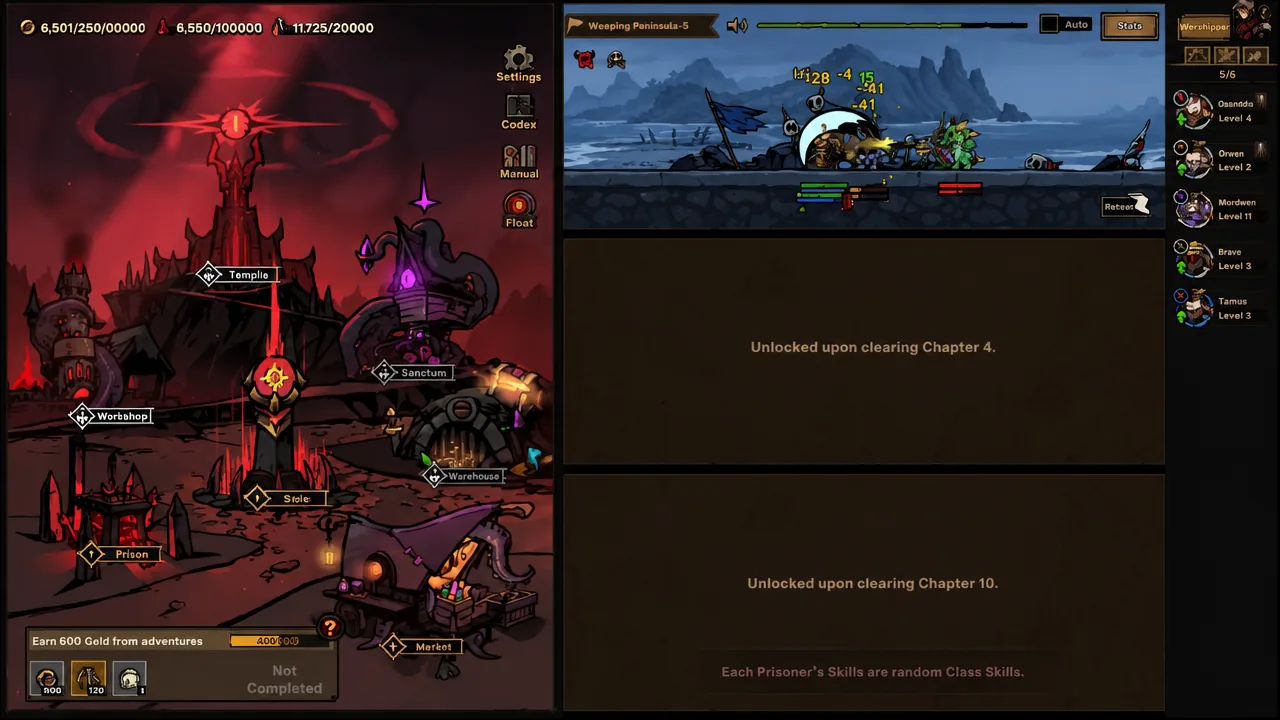 A fight in Path of Idle: Old Golds Rising