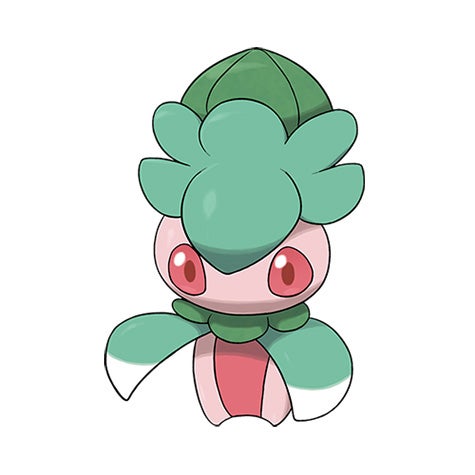 Fomantis, a pink and green grass Pokémon