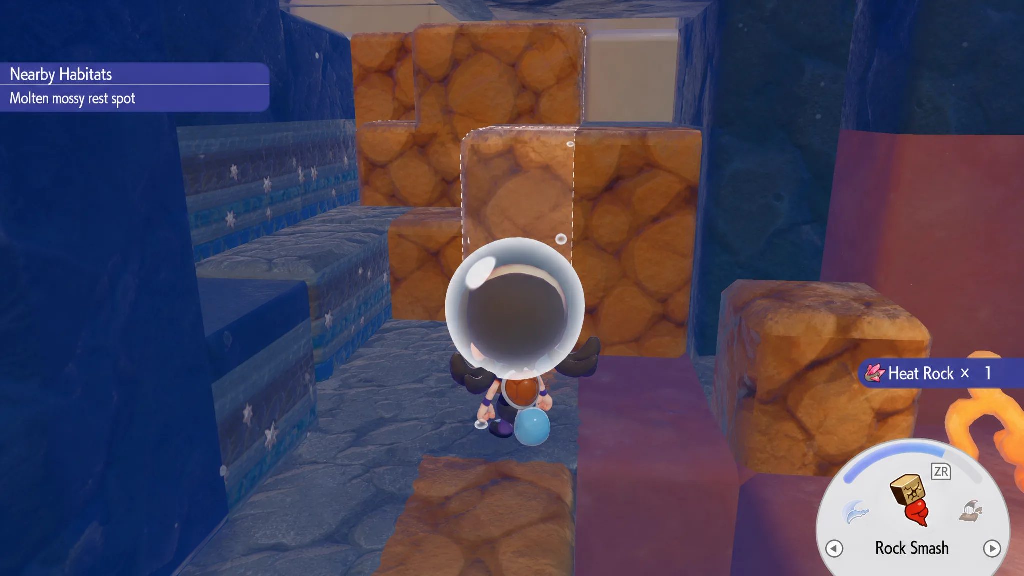 The breakable rocks you need to destroy to find the Submarine Kit in Pokémon Pokopia