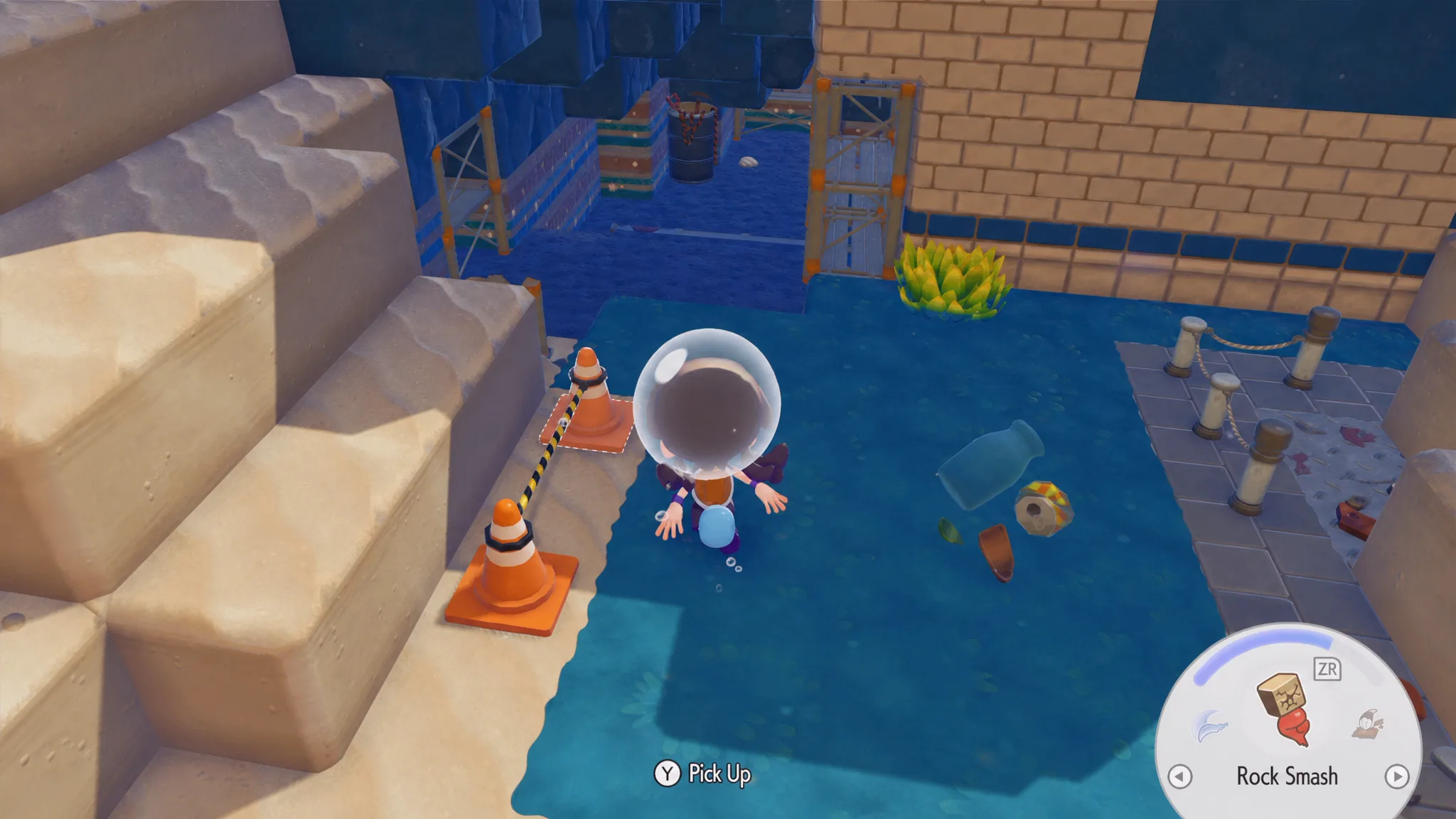The entrance to a tunnel in Bubbly Basin in Pokémon Pokopia