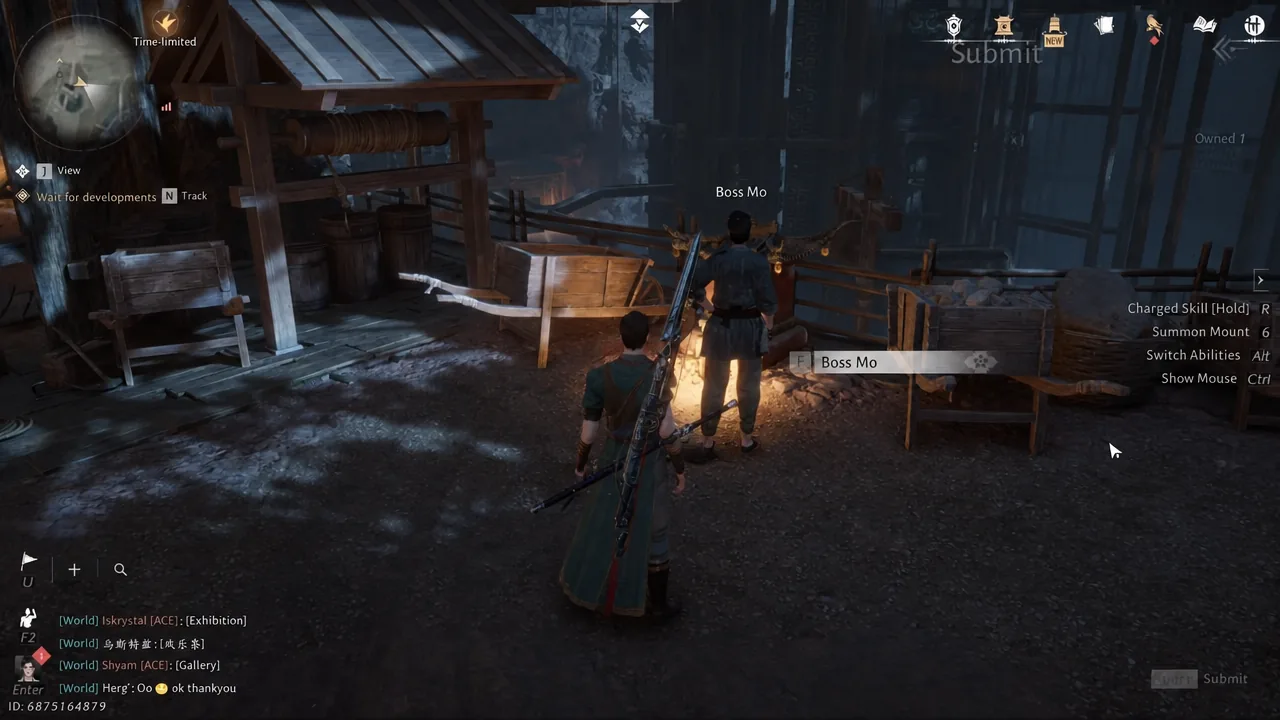 Handing the Blessed Pine Nut to Boss Mo at the candlelit shrine to finish the tale