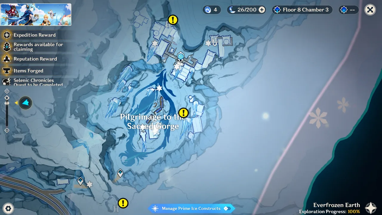 Pilgrimage to the Sacred Gorge chest locations on the map