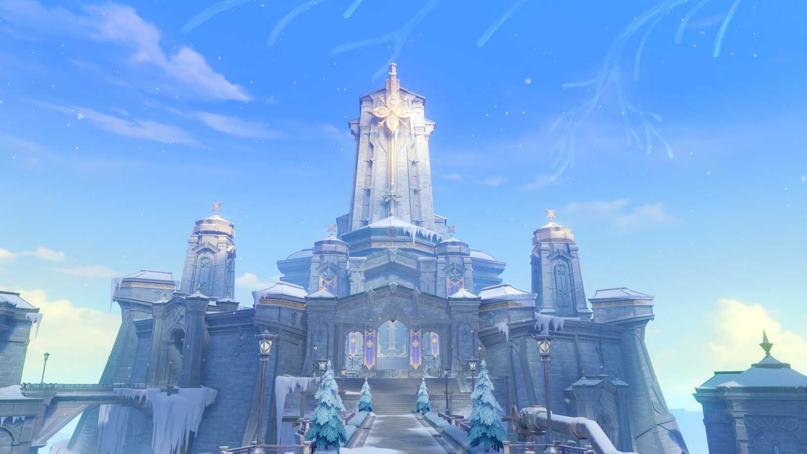 The Tsaritsa's palace in Snezhnograd in the Genshin Impact version 7.0 preview build of Snezhnaya