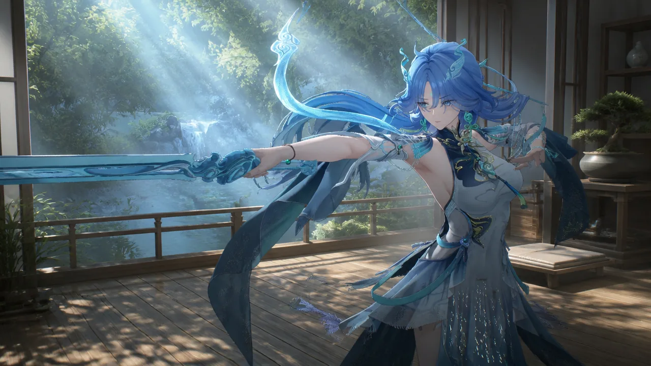 Qingxiao, the new Aero sword Resonator featured on the Version 3.6 Phase 1 banner