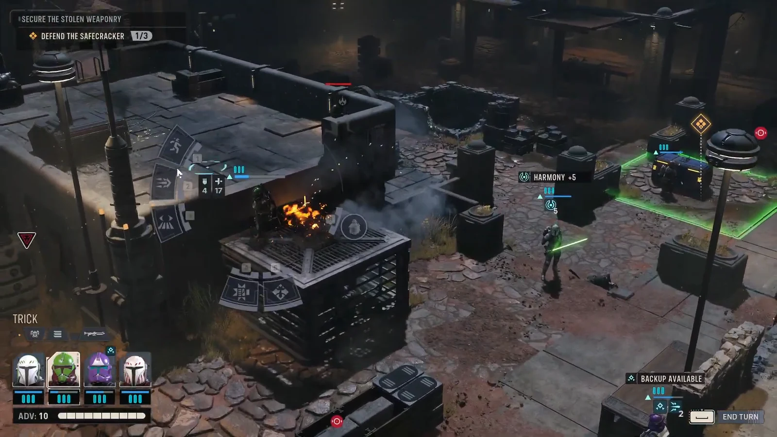 Defend the Safecracker prompt on screen while operators hold the green zone around the chest