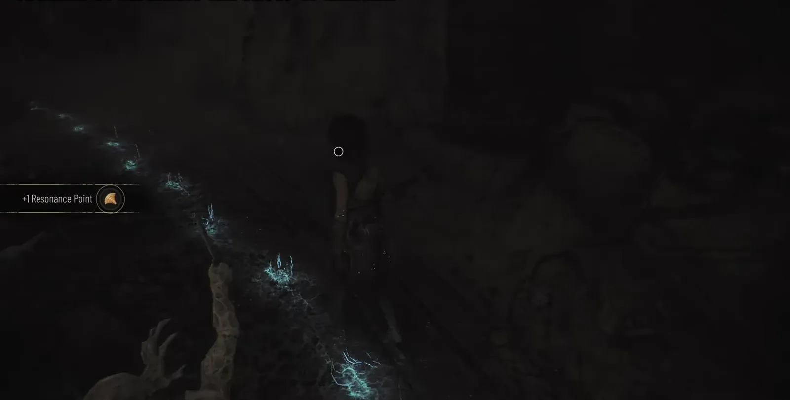 Resonance Point reward shown after clearing a group of soldiers in the cavern