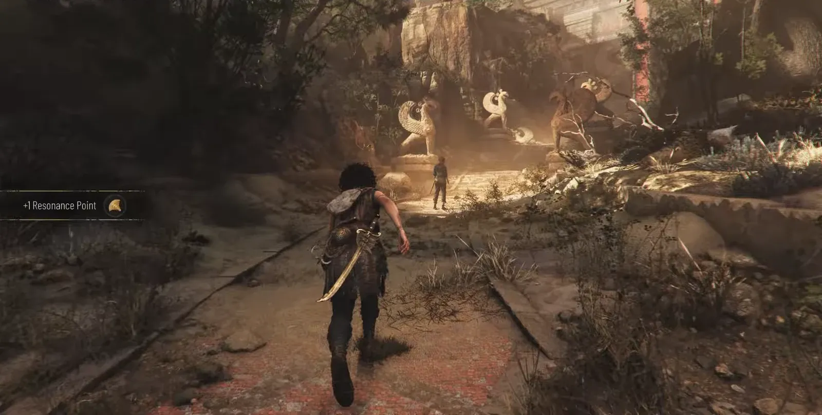 On-screen +1 Resonance Point pop-up after clearing the first enemies