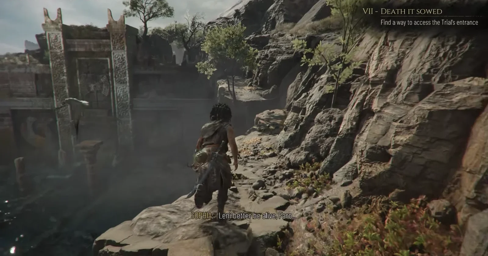 Chapter 7 objective to find a way into the Trials entrance as Sophia heads toward the ruins
