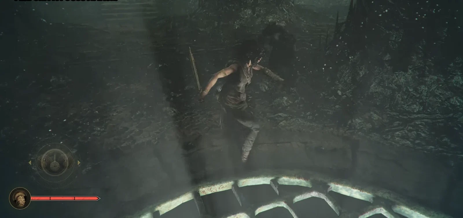 Sophia fighting enemies on the circular platform to build the Focus attack gauge