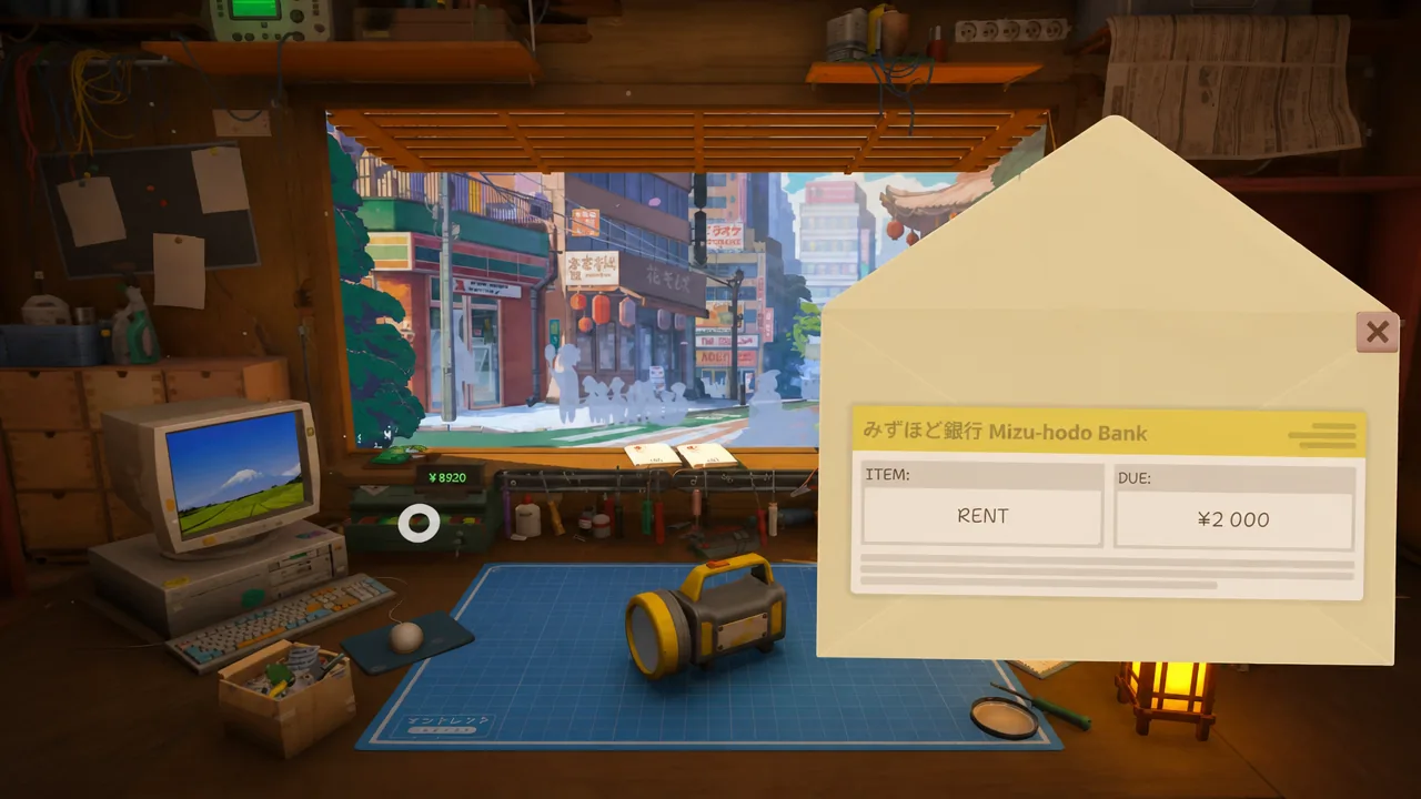 Bank payment notice showing rent due
