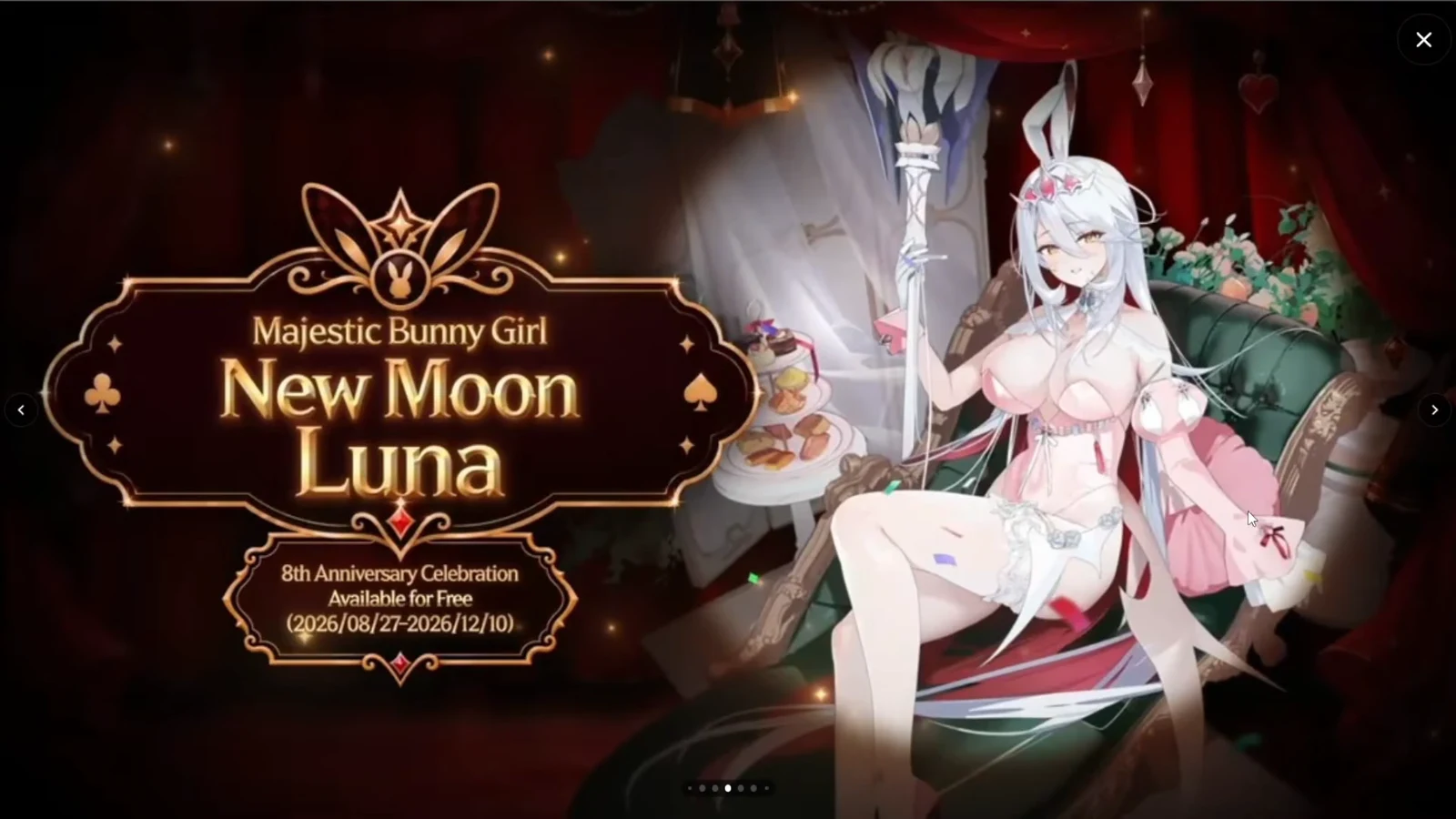 New Moon Luna wearing the free Majestic bunny girl anniversary skin