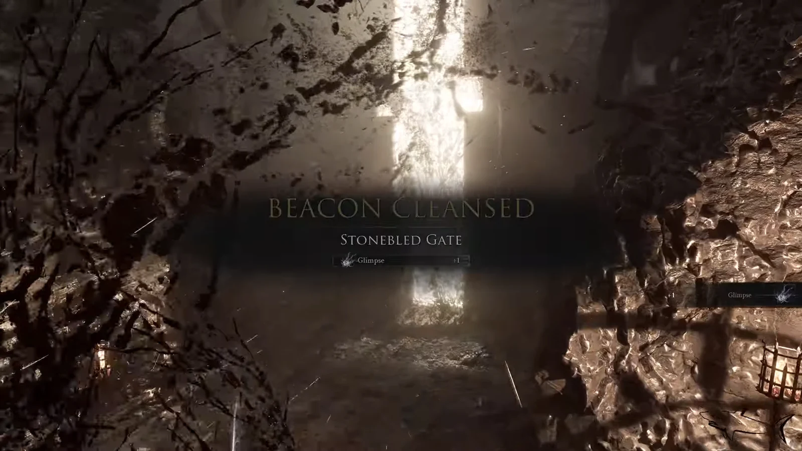 Beacon Cleansed Stonebled Gate notification awarding one Glimpse