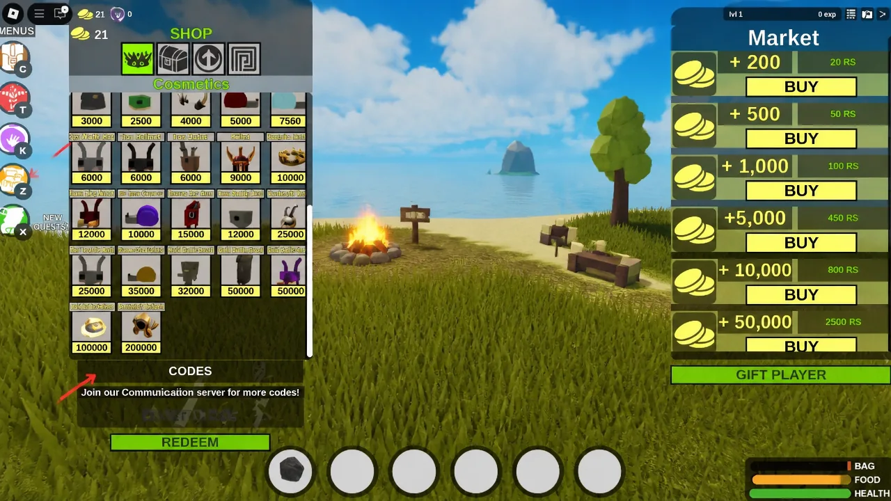 redeem roblox booga booga codes