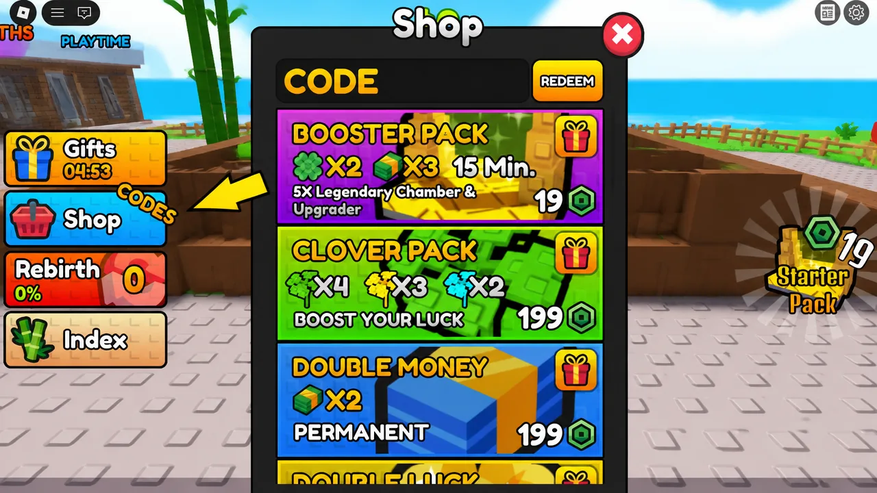 Build a Bamboo Factory the codes tab