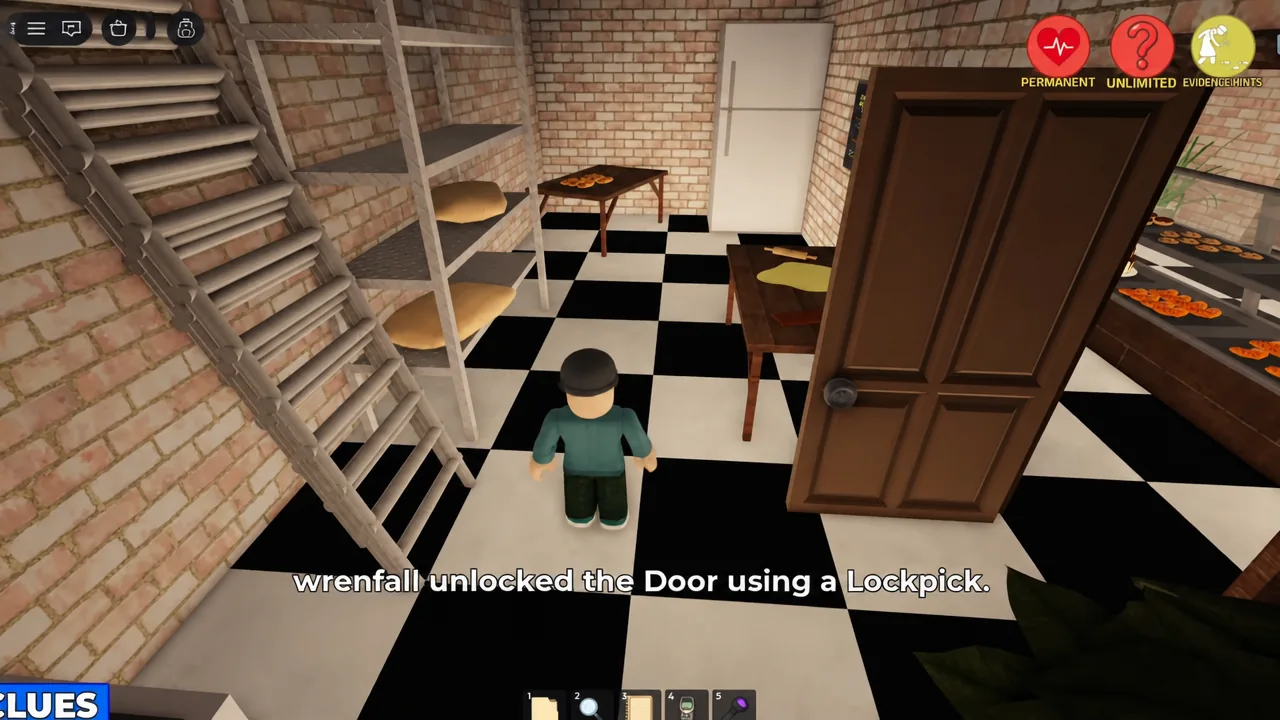 Storage room door being opened with the Lockpick after clearing the timing minigame