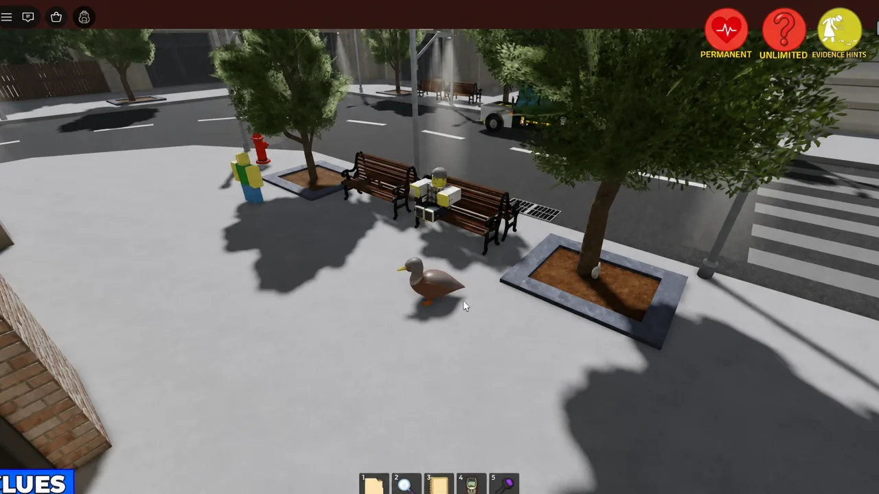 Grandpa NPC on a bench handing the player a Golden Coin outside the bakery