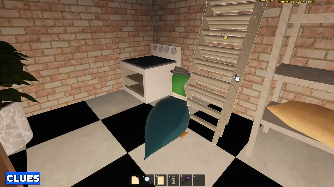 Expandable ladder set up against the bakery wall leading to an upper window
