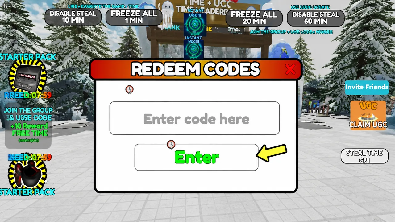 Freeze for UGC the codes tab