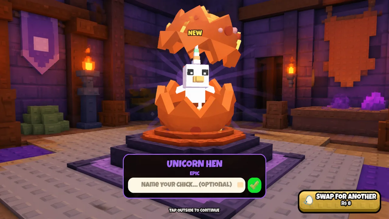 image showing a Blazing Egg hatching in Grow a Chicken Fighter